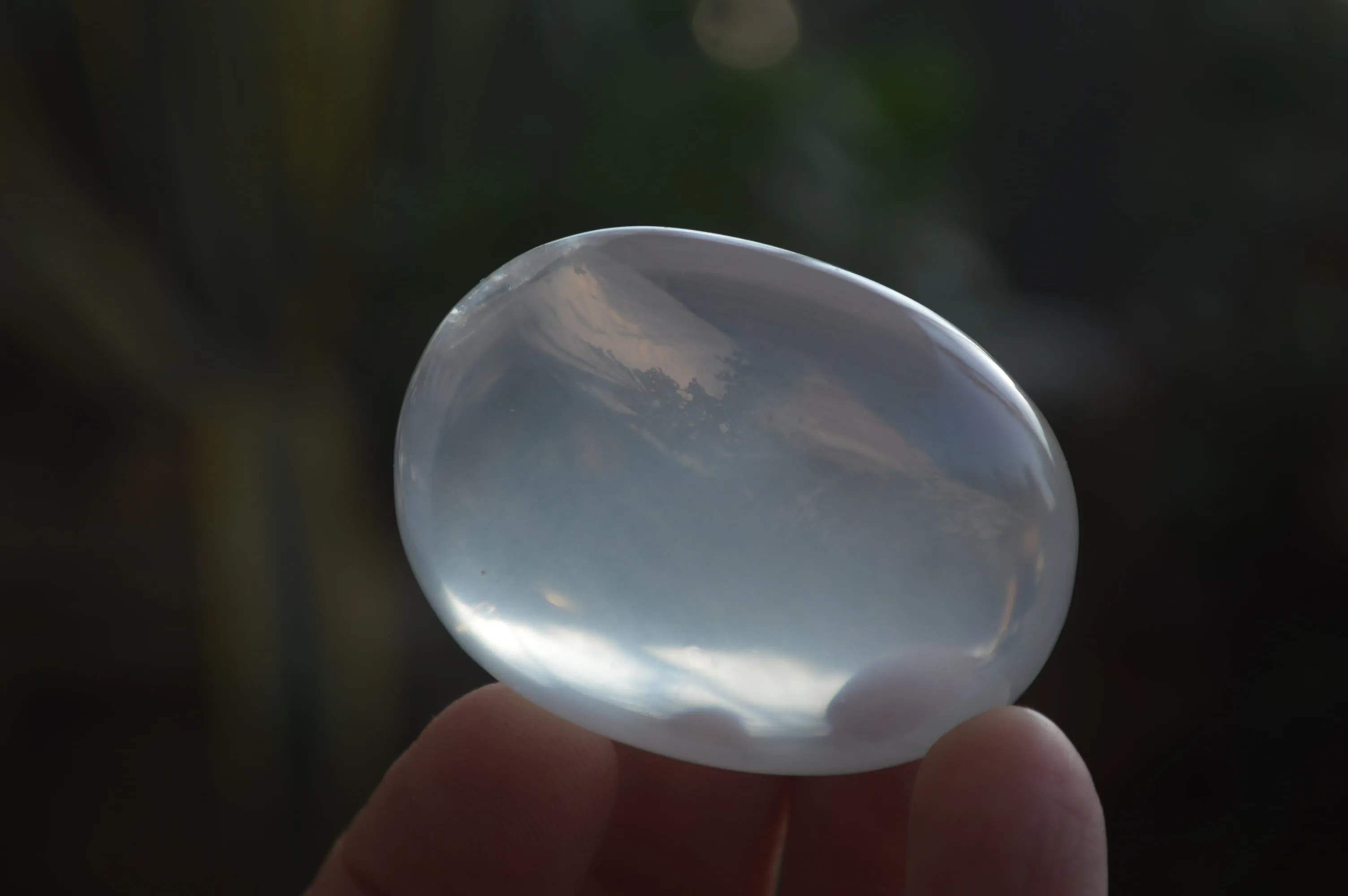 Polished Girasol Pearl Quartz Galet-Palm Stones x 15 From Ambatondrazaka, Madagascar
