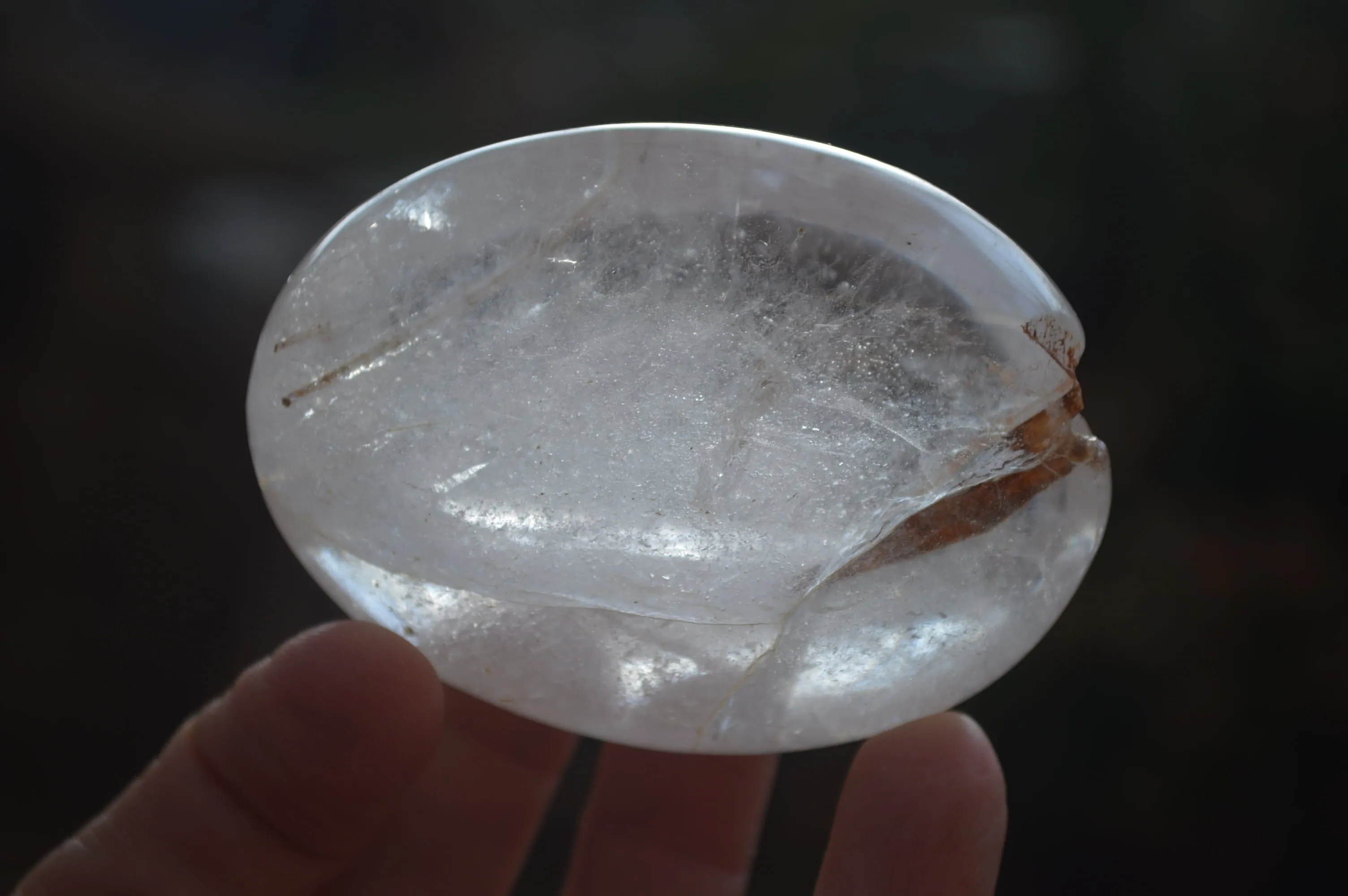 Polished Girasol Pearl Quartz Galet-Palm Stones x 15 From Ambatondrazaka, Madagascar