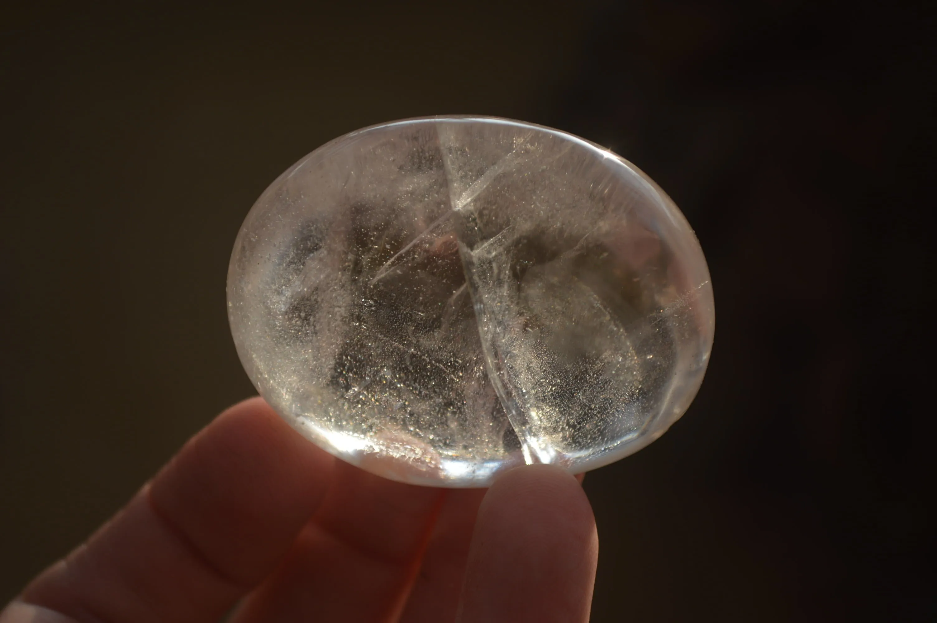 Polished Girasol Pearl Quartz Galet-Palm Stones x 15 From Ambatondrazaka, Madagascar