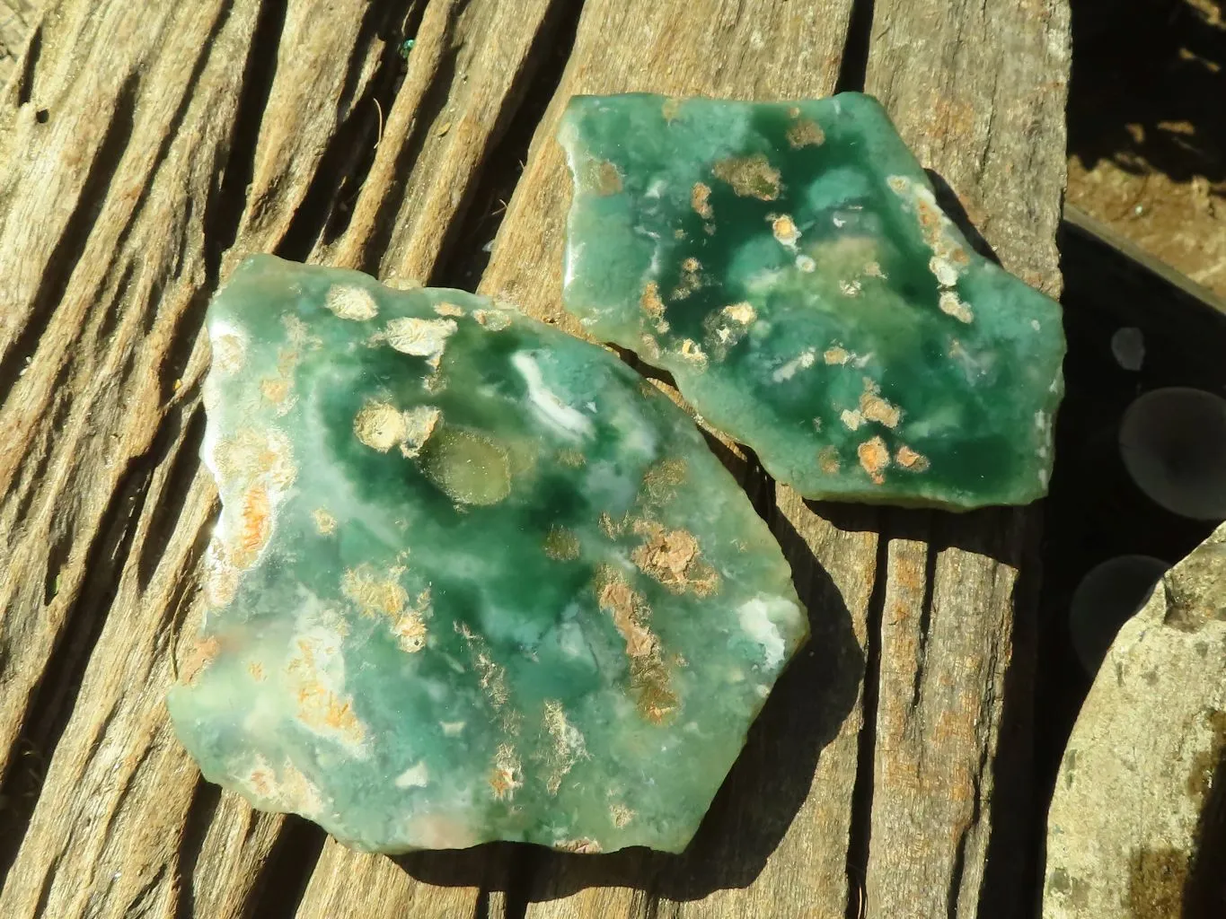 Polished One Side Polished Mtorolite Plates  x 3 From Zimbabwe