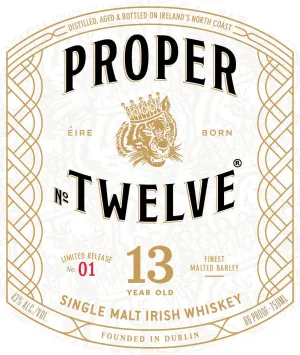 Proper No. Twelve 13 Year Old Single Malt Irish Whiskey Limited Release No. 01