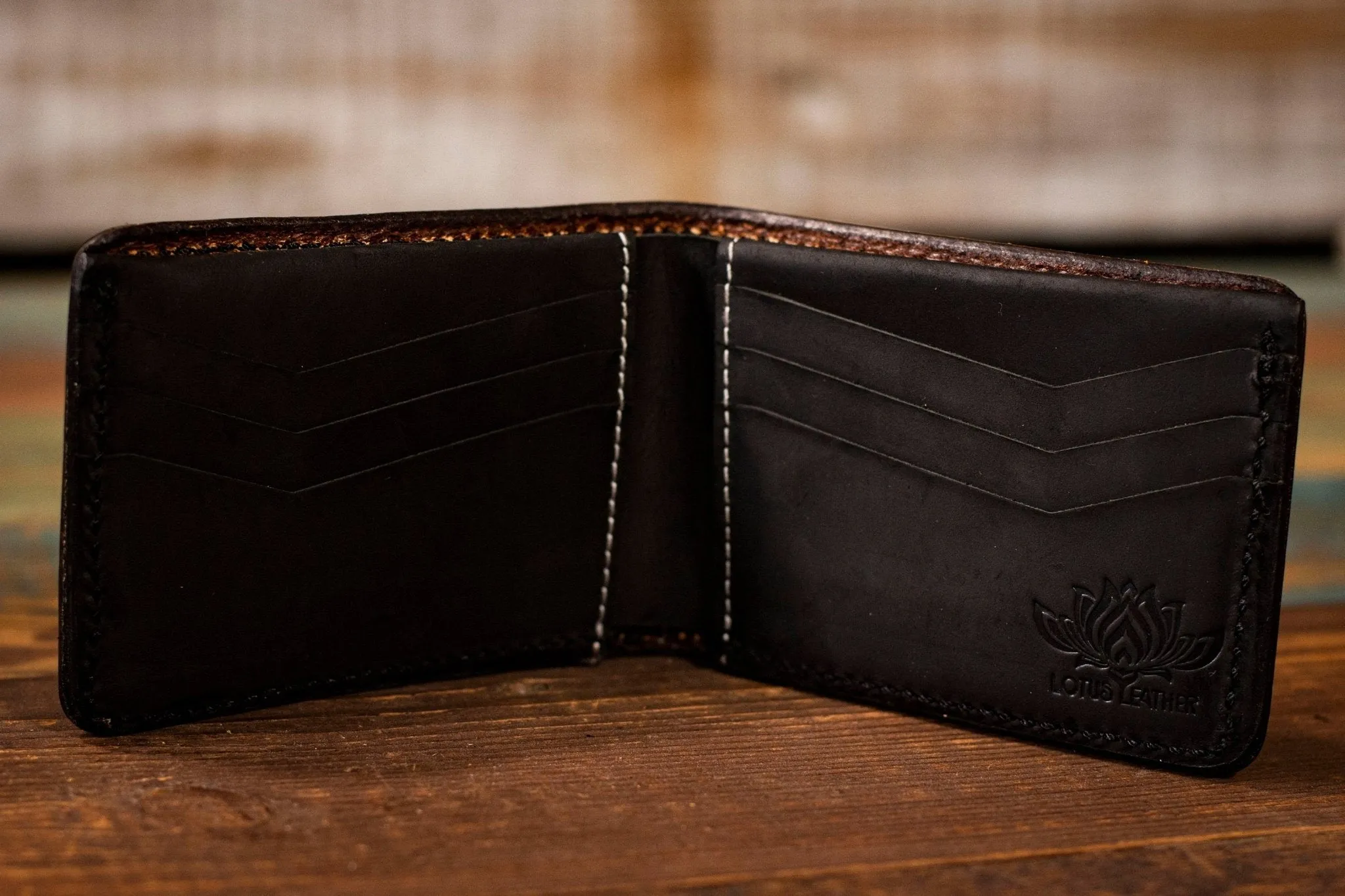 Psyche Sam Rainbow Dead Themed Patchwork Men's Hand Tooled Leather Wallet