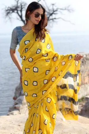 "Golden Aura" Bandhni Chanderi Saree
