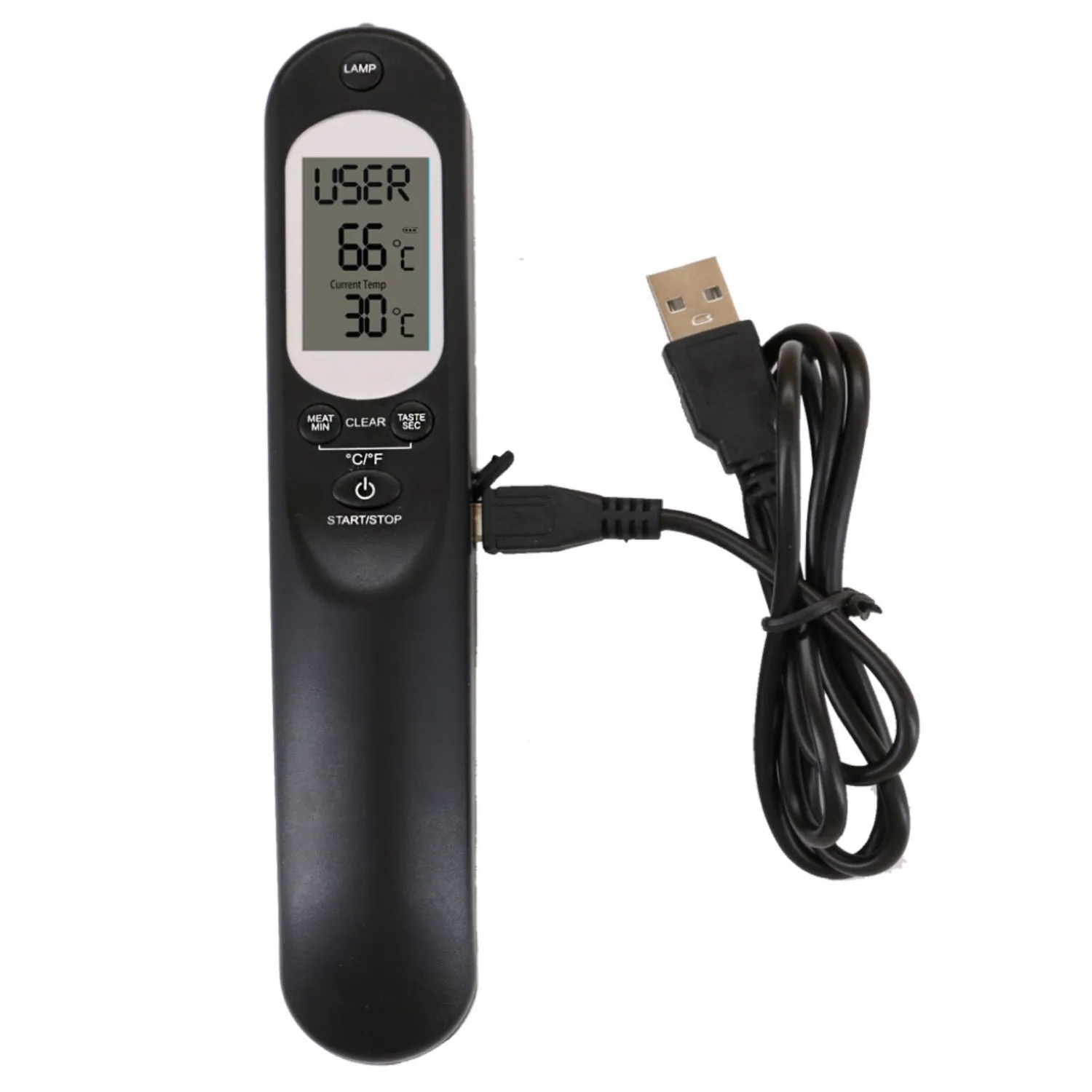 Rechargeable LCD Digital Meat Thermometer, Preset Temps
