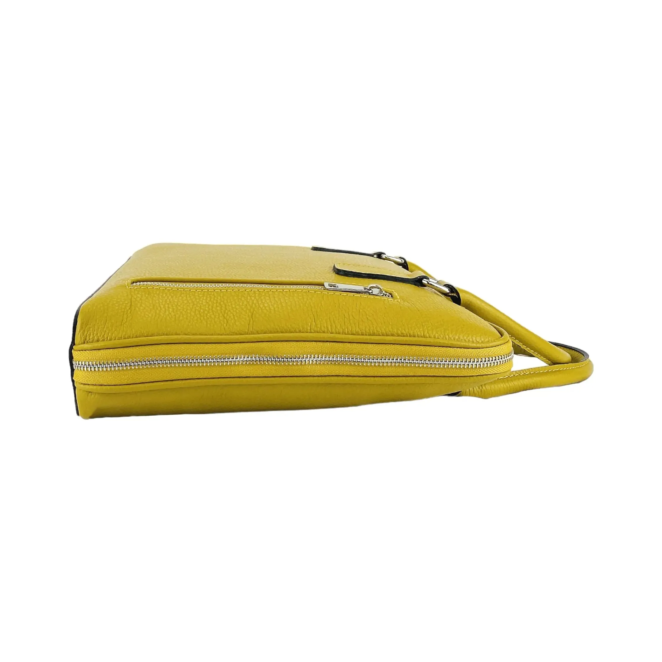 Renato Borzatta Unisex Mustard Leather Executive Briefcase - Italian Craftsmanship