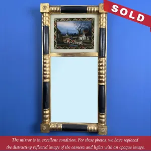 Reverse-painted Federal mirror with Paul Revere