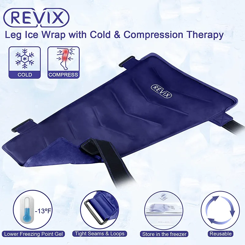 REVIX Full Leg Ice Pack For Hip Replacement, Cold Compress Therapy After Surgery