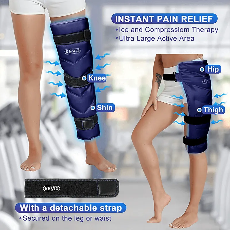 REVIX Full Leg Ice Pack For Hip Replacement, Cold Compress Therapy After Surgery