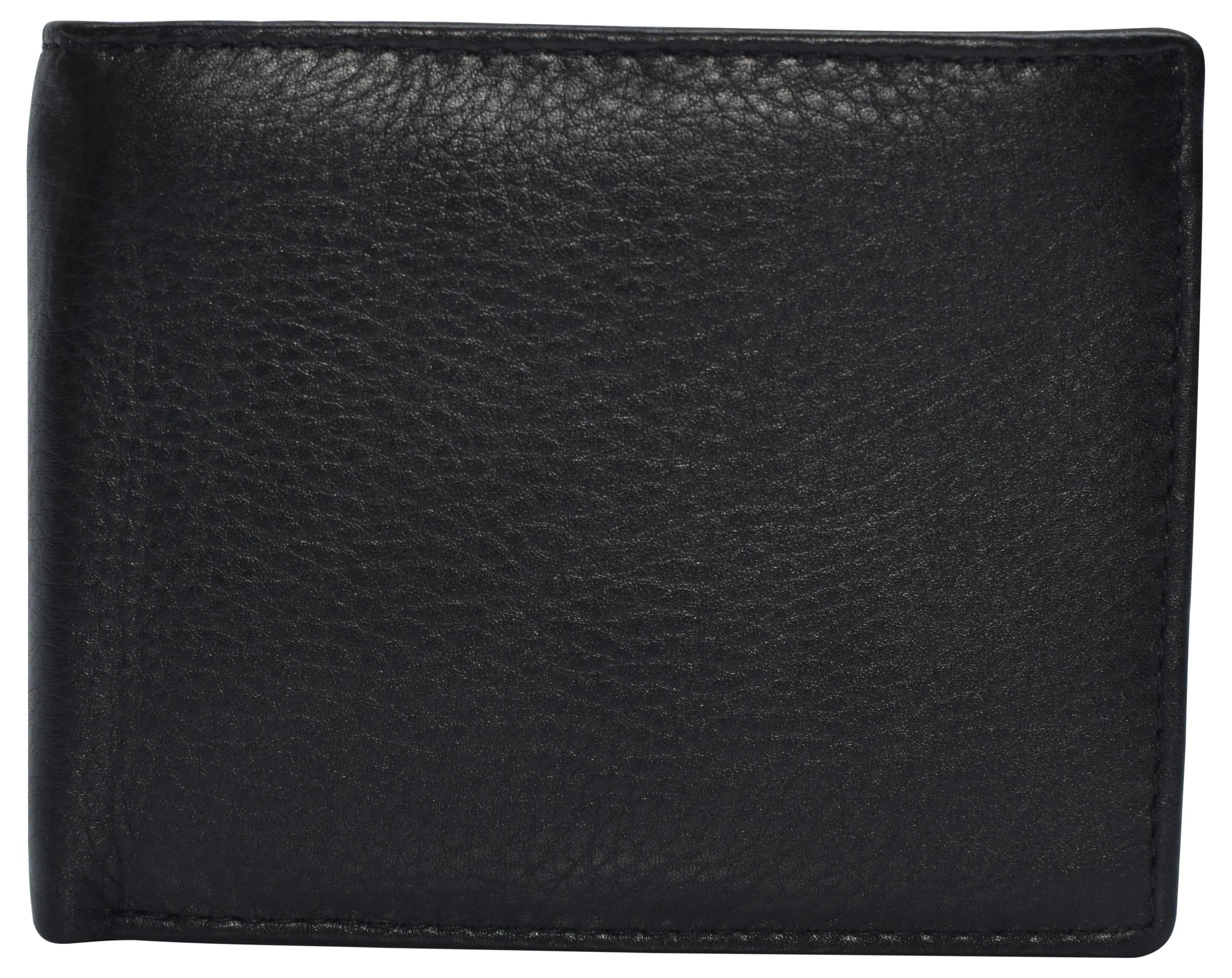 RFID Blocking Men's Double Center Flap Bifold Genuine Leather Wallet 631852