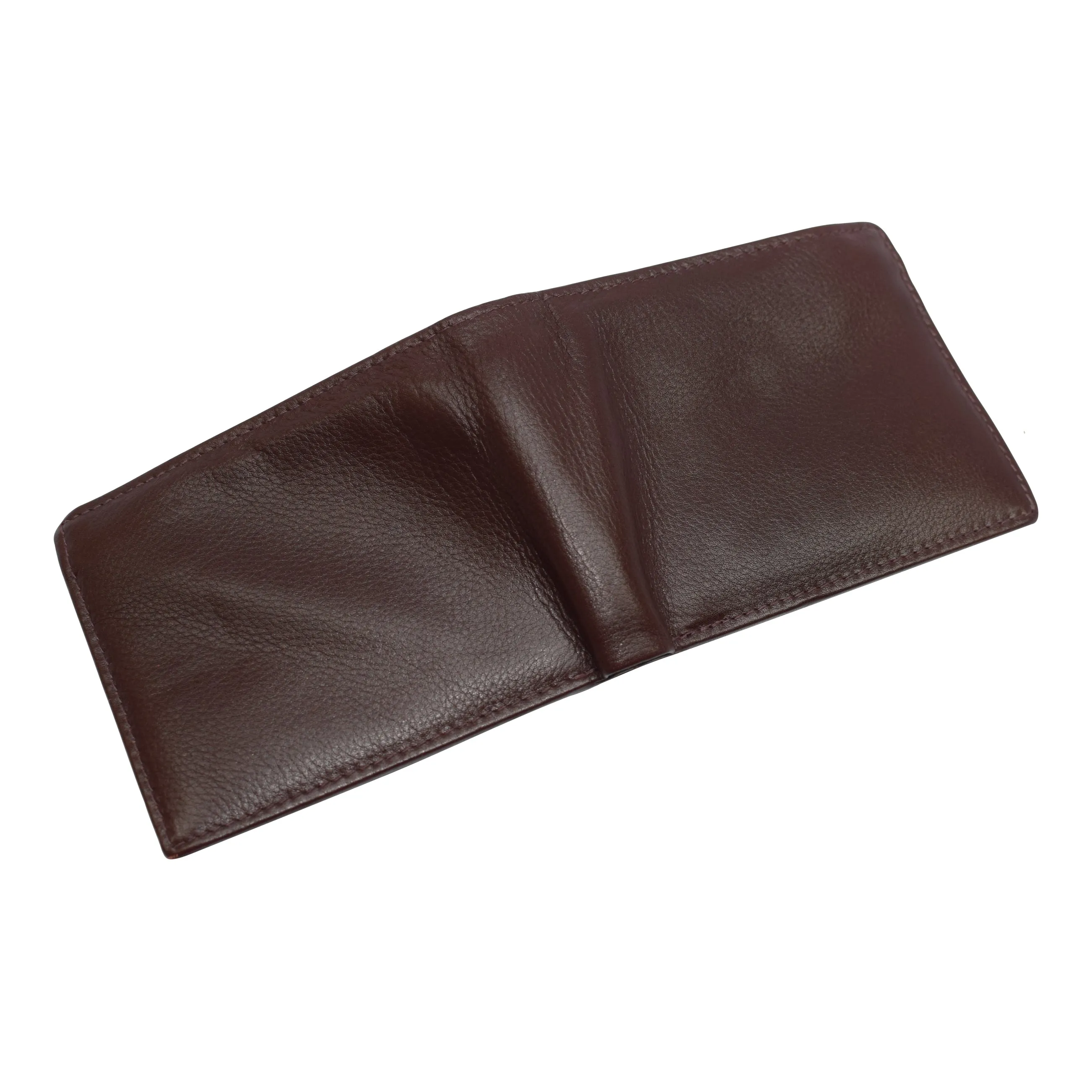 RFID Blocking Men's Double Center Flap Bifold Genuine Leather Wallet 631852