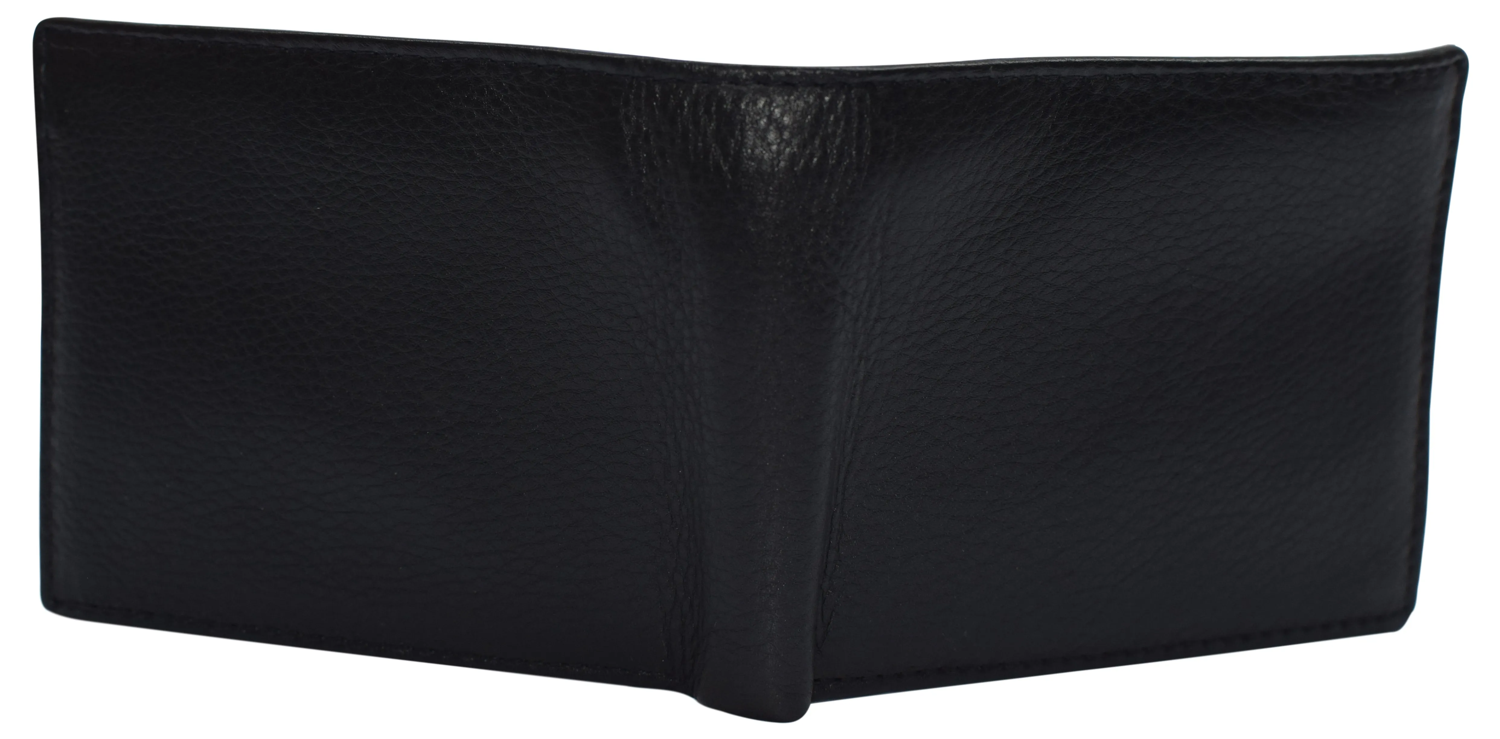 RFID Blocking Men's Double Center Flap Bifold Genuine Leather Wallet 631852