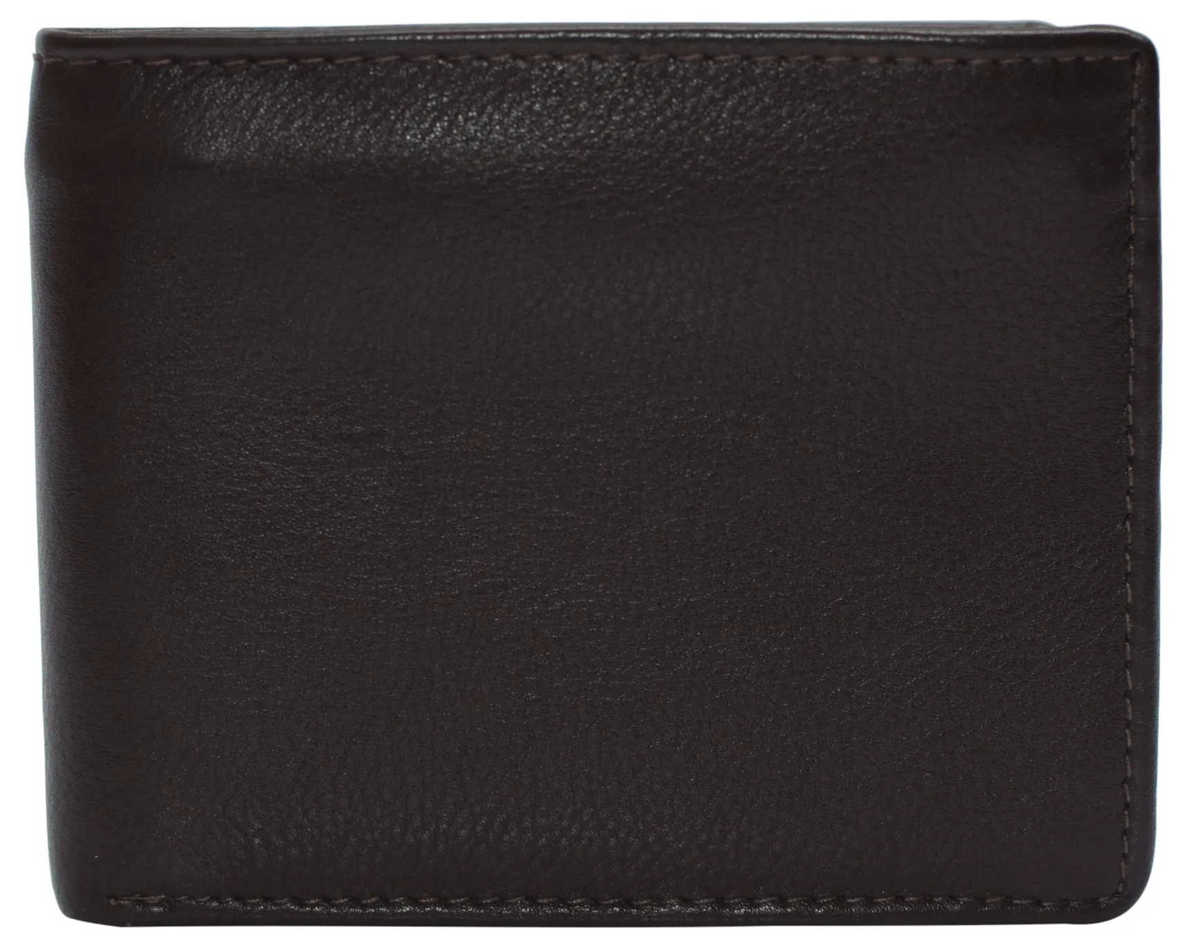 RFID Blocking Men's Double Center Flap Bifold Genuine Leather Wallet 631852
