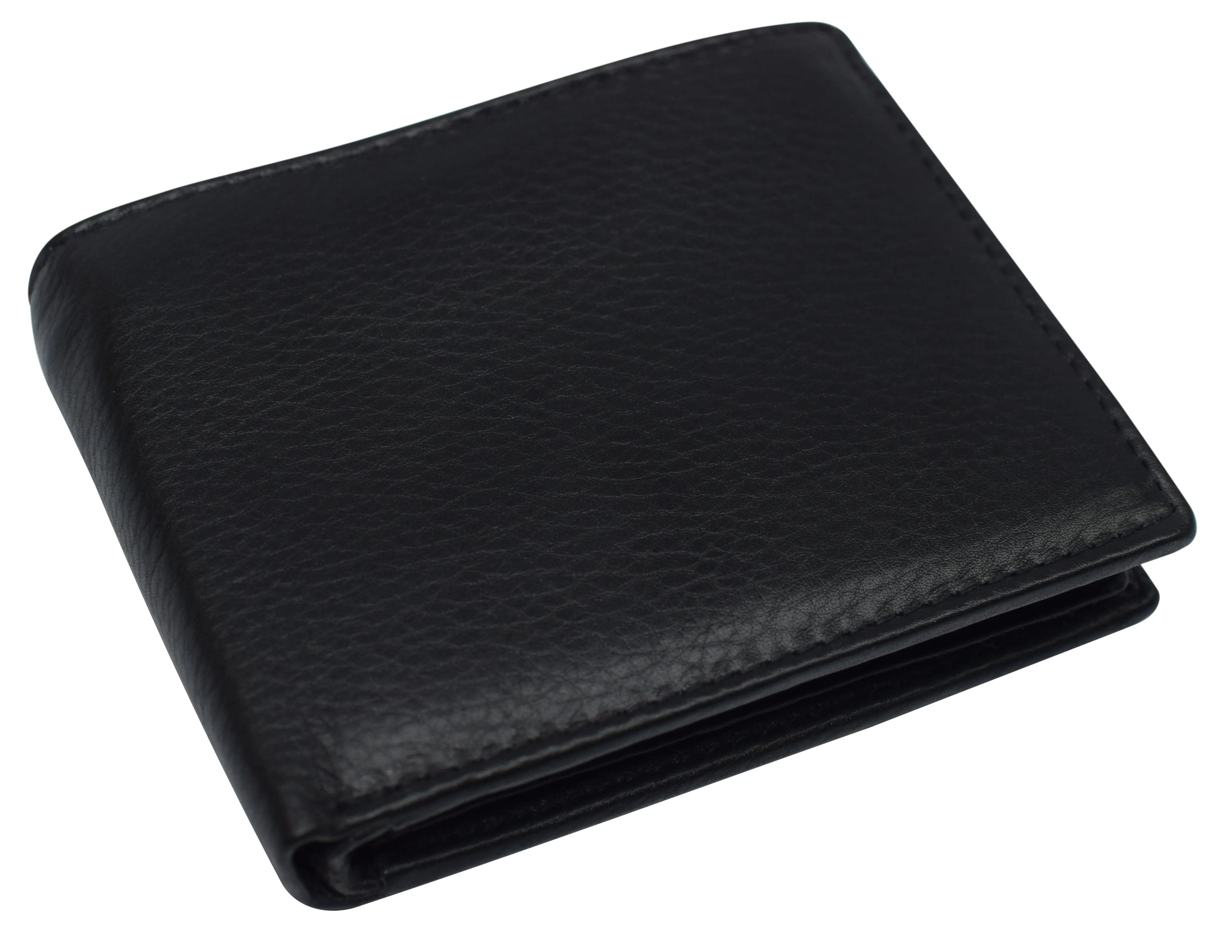 RFID Blocking Men's Double Center Flap Bifold Genuine Leather Wallet 631852