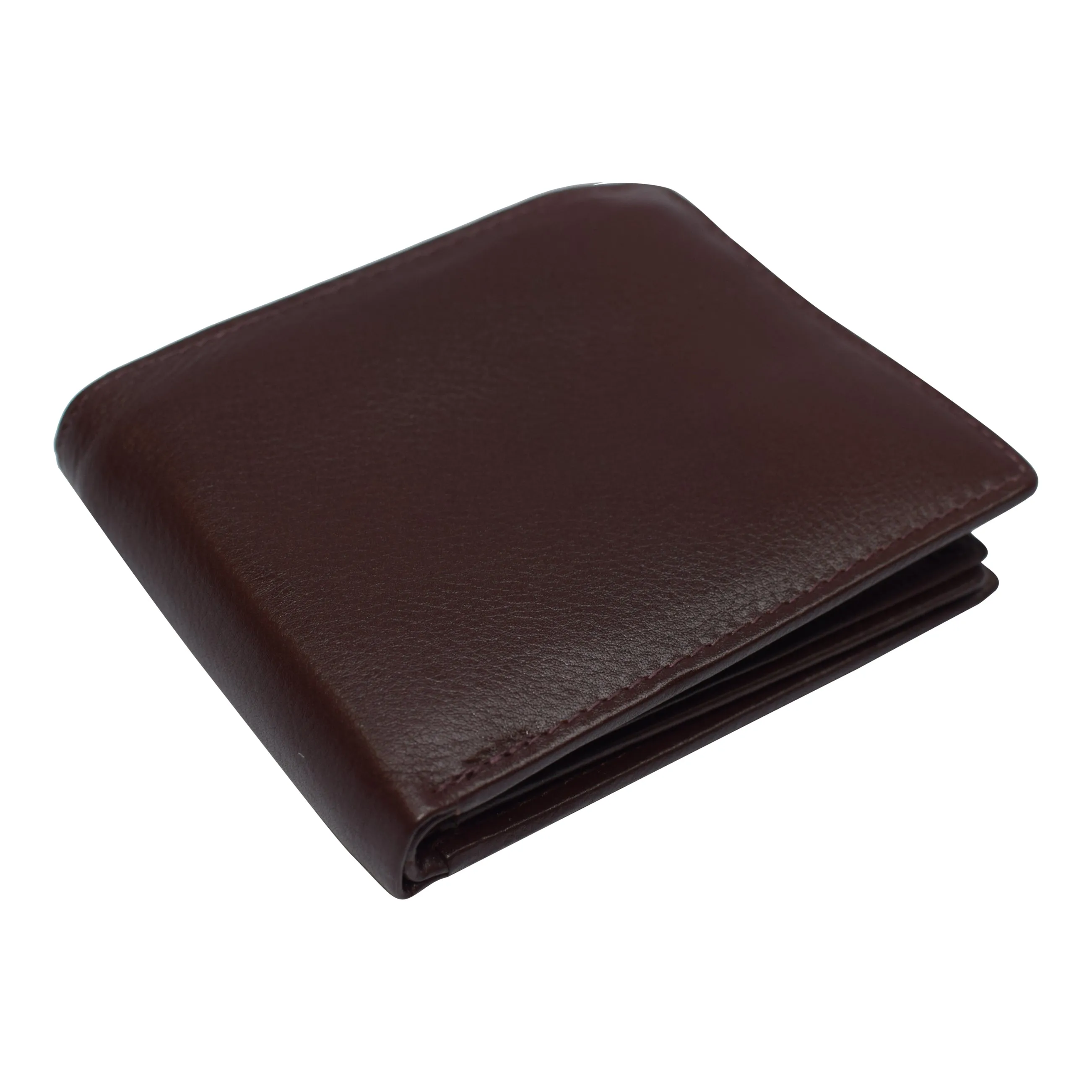 RFID Blocking Men's Double Center Flap Bifold Genuine Leather Wallet 631852