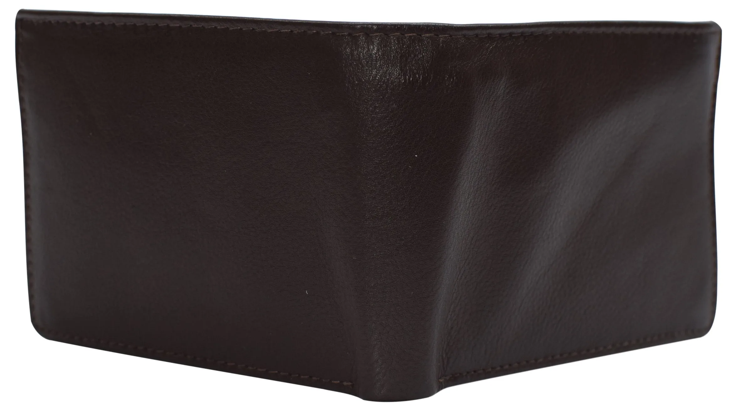 RFID Blocking Men's Double Center Flap Bifold Genuine Leather Wallet 631852
