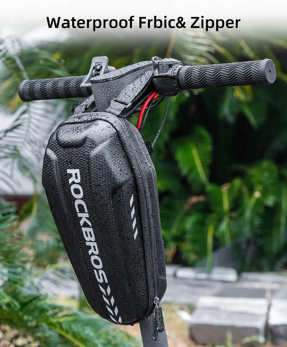 ROCKBROS Scooter Storage Bag Waterproof EVA Hard Shell Handlebar Bag for Scooters  Folding Bikes