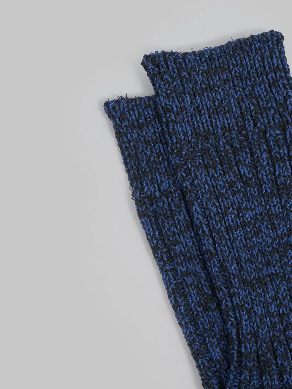 ROTOTO Recycle Cotton Ribbed Crew Socks Black/Blue