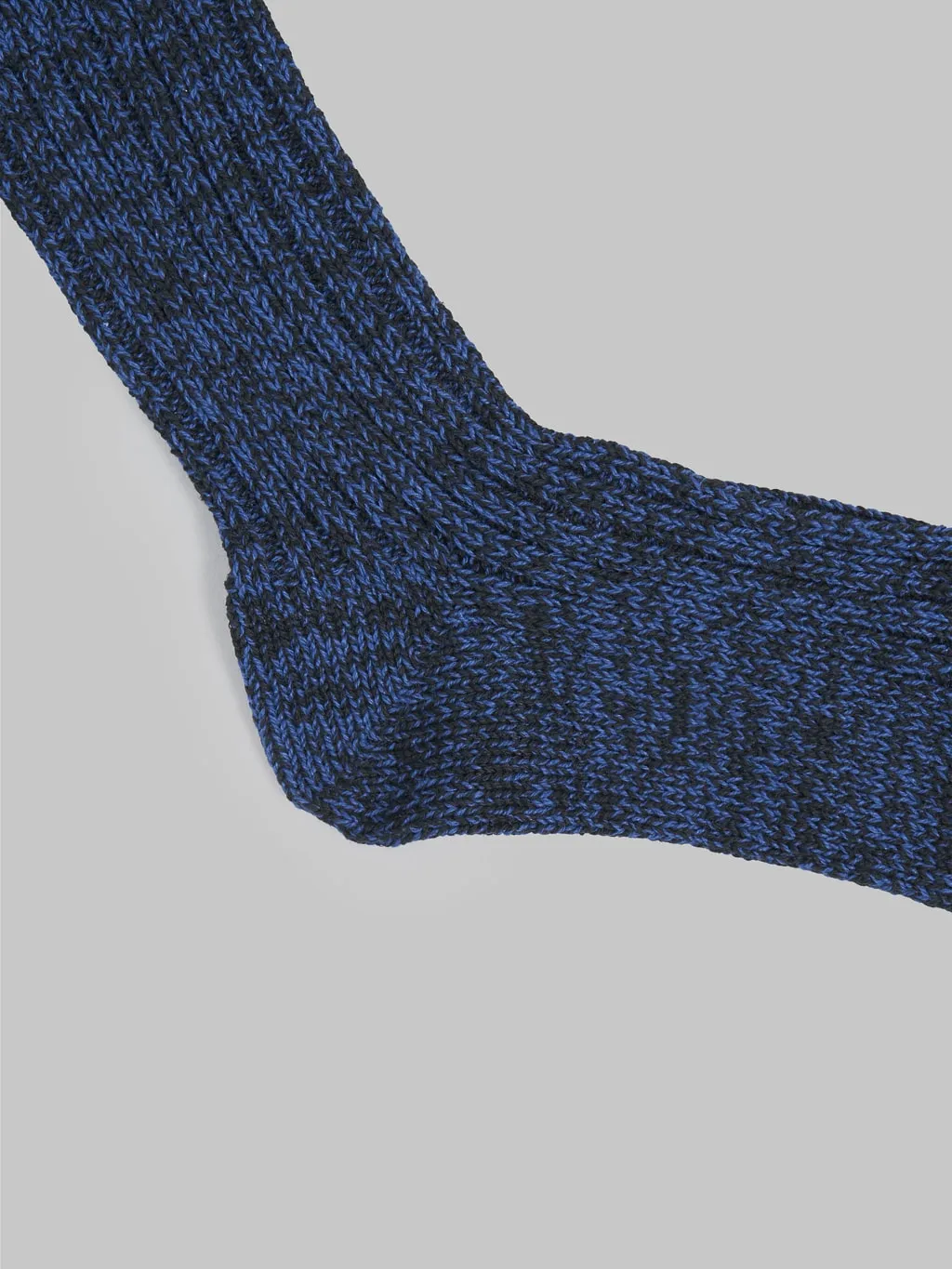 ROTOTO Recycle Cotton Ribbed Crew Socks Black/Blue