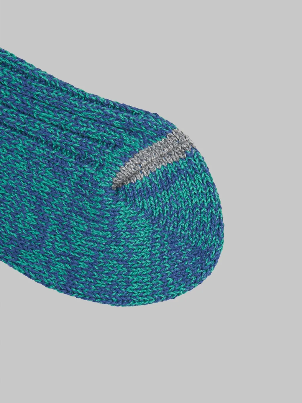 ROTOTO Recycle Cotton Ribbed Crew Socks Blue/Green