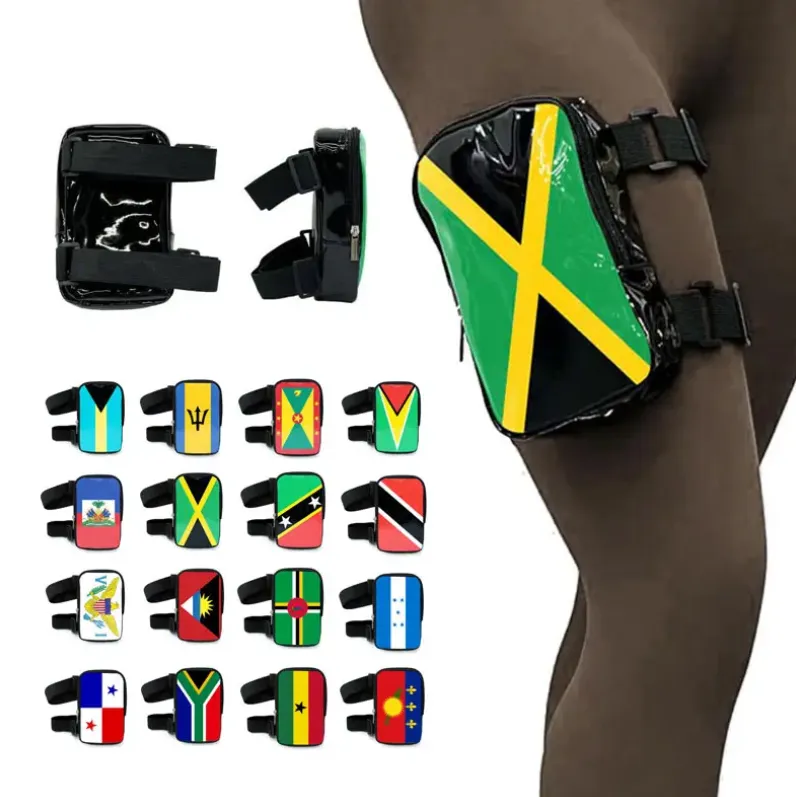 Run & Revel Caribbean Carnival Adjustable Thigh/Leg Bag - Jamaica