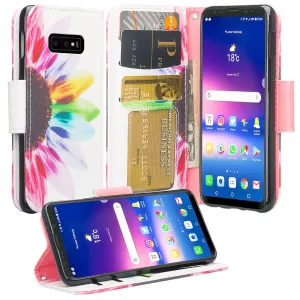 Samsung Galaxy S10e Case, Wrist Strap Pu Leather Wallet Case [Kickstand] with ID & Credit Card Slots - Vivid Sunflower