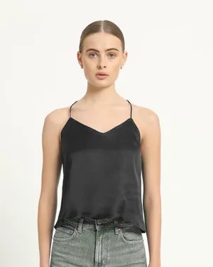 Satin Chic Black Camisole