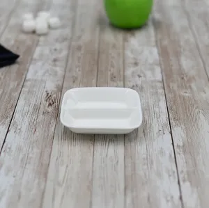 Set Of 12 Rectangle White Soy Dish 3.25" inch X 3.25" inch |