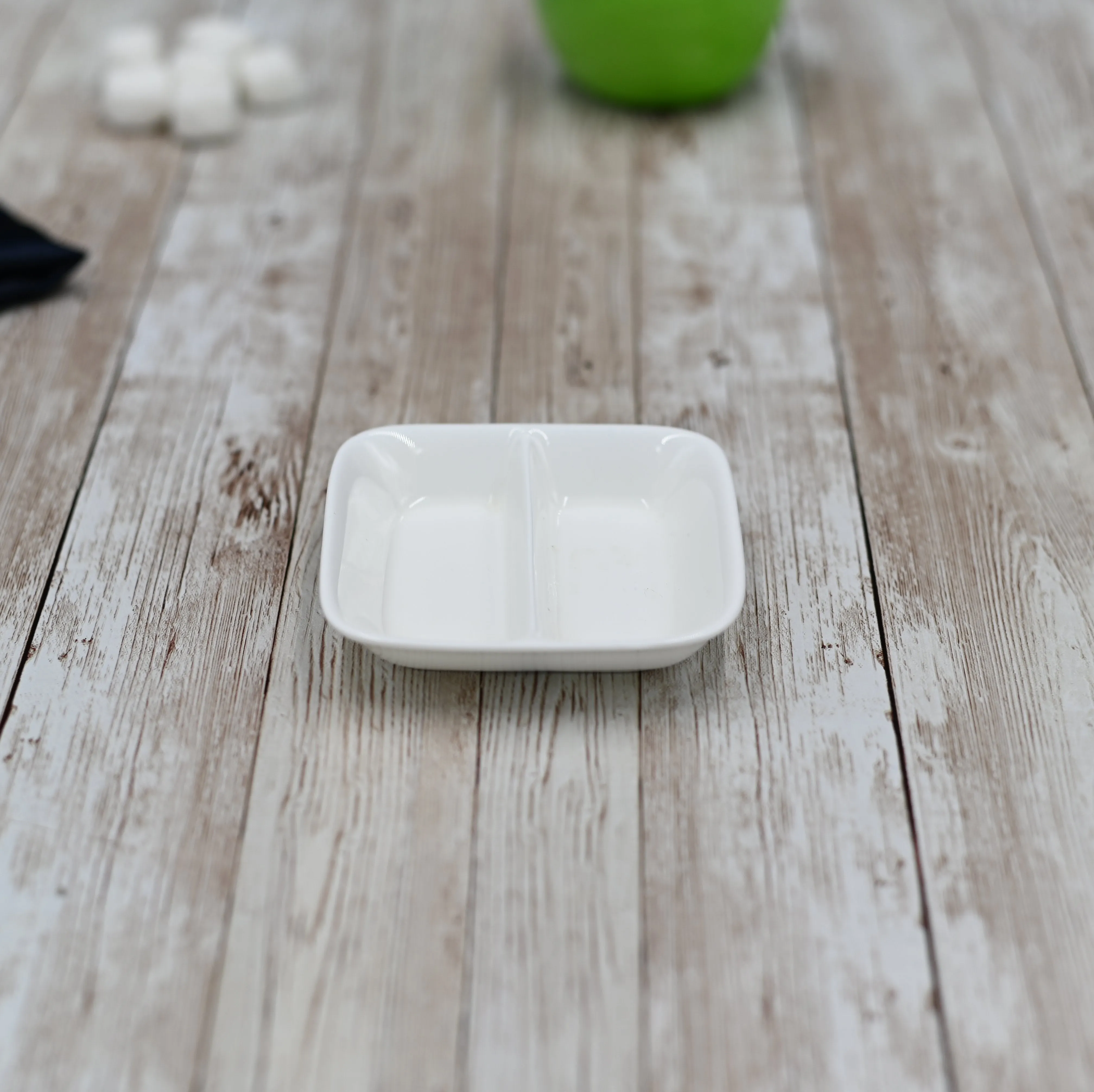 Set Of 12 Rectangle White Soy Dish 3.25" inch X 3.25" inch |