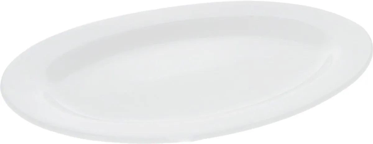 Set Of 3 Professional Rolled Rim White Oval Plate / Platter 12" inch |