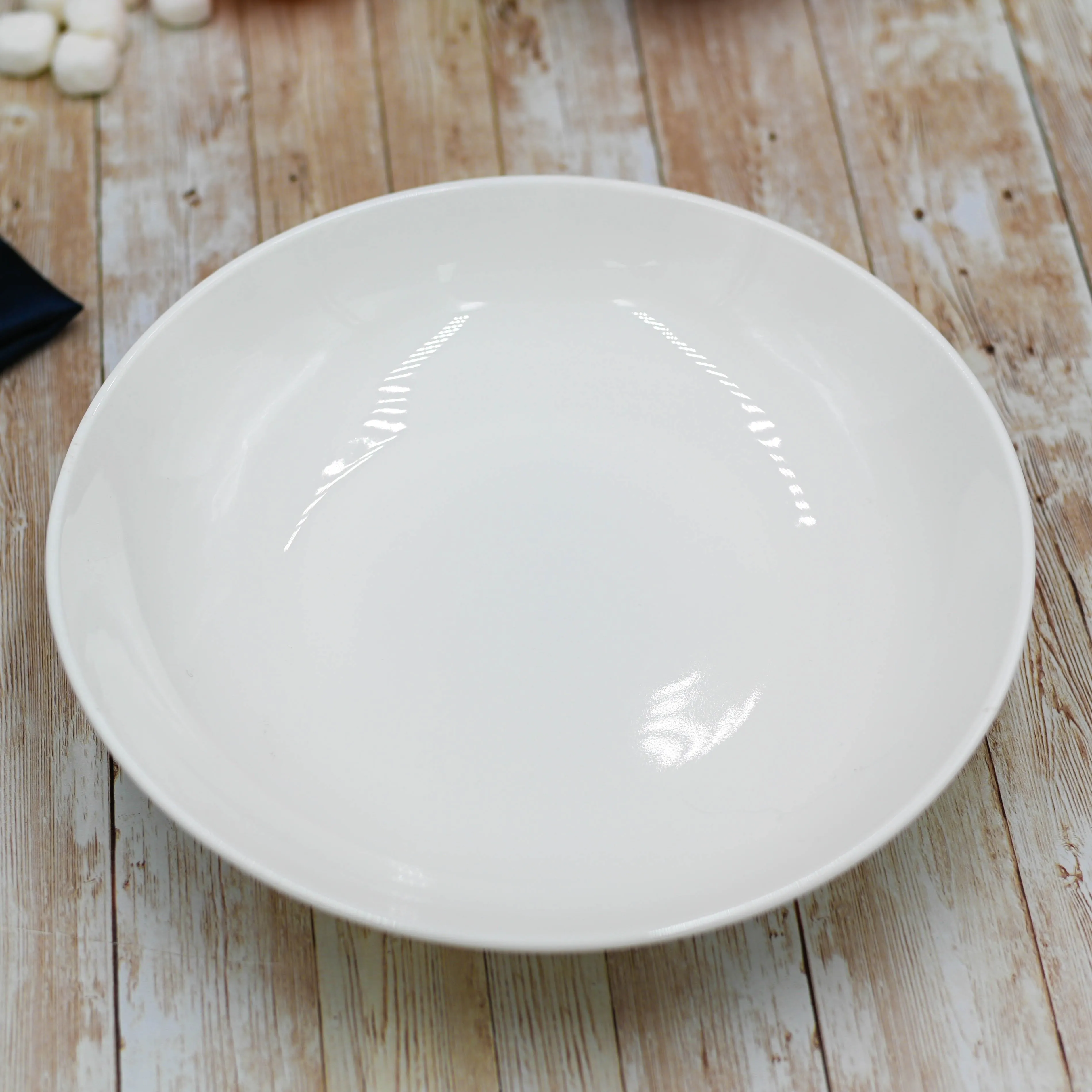 Set Of 3 White Round Deep Platter 12" inch | 30.5 Cm