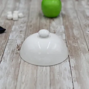 Set Of 6 White Lid For Main Course 5" inch | 12.5 Cm