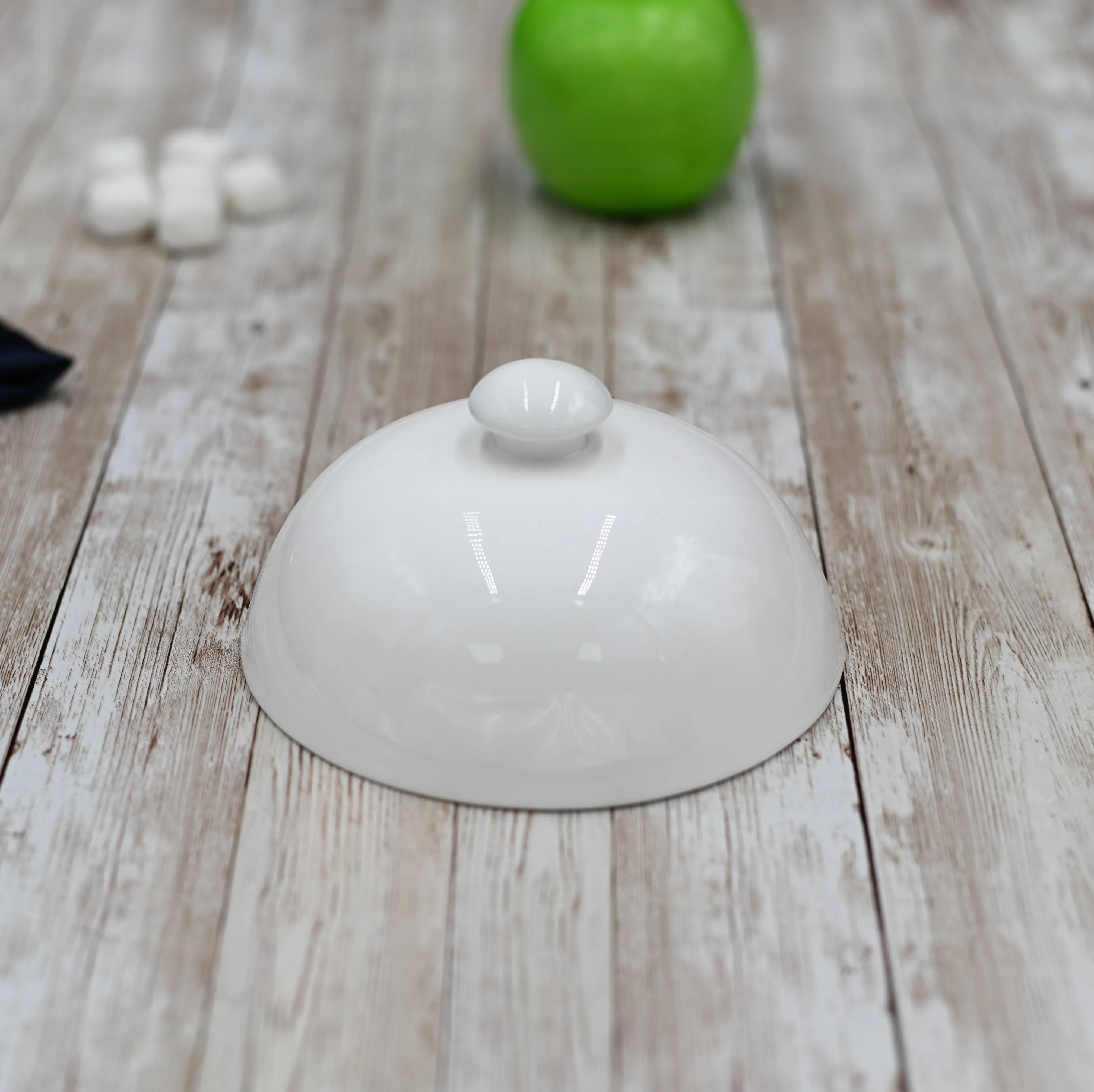 Set Of 6 White Lid For Main Course 5" inch | 12.5 Cm