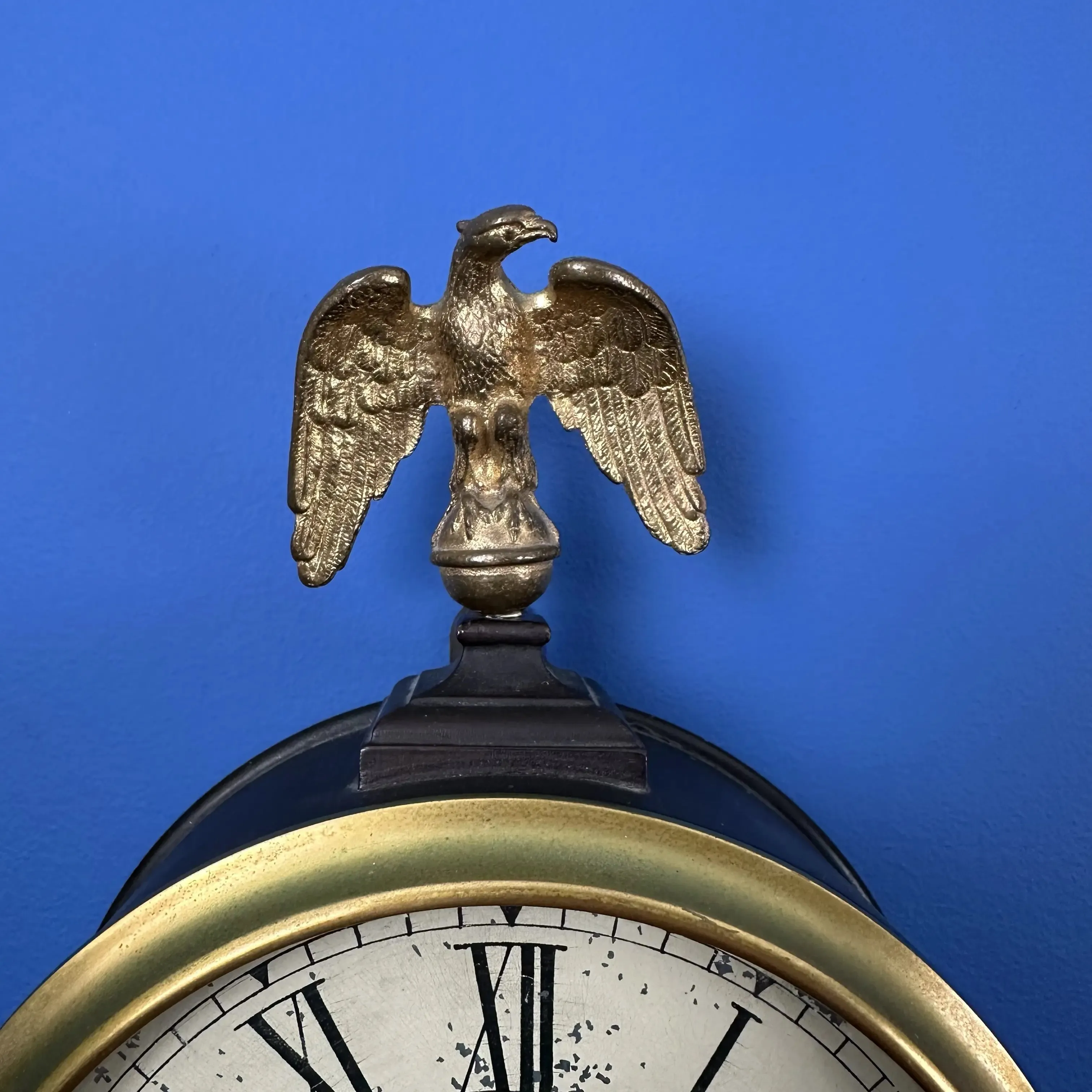 Seth Thomas "Banjo Clock" with a depiction of a naval engagement