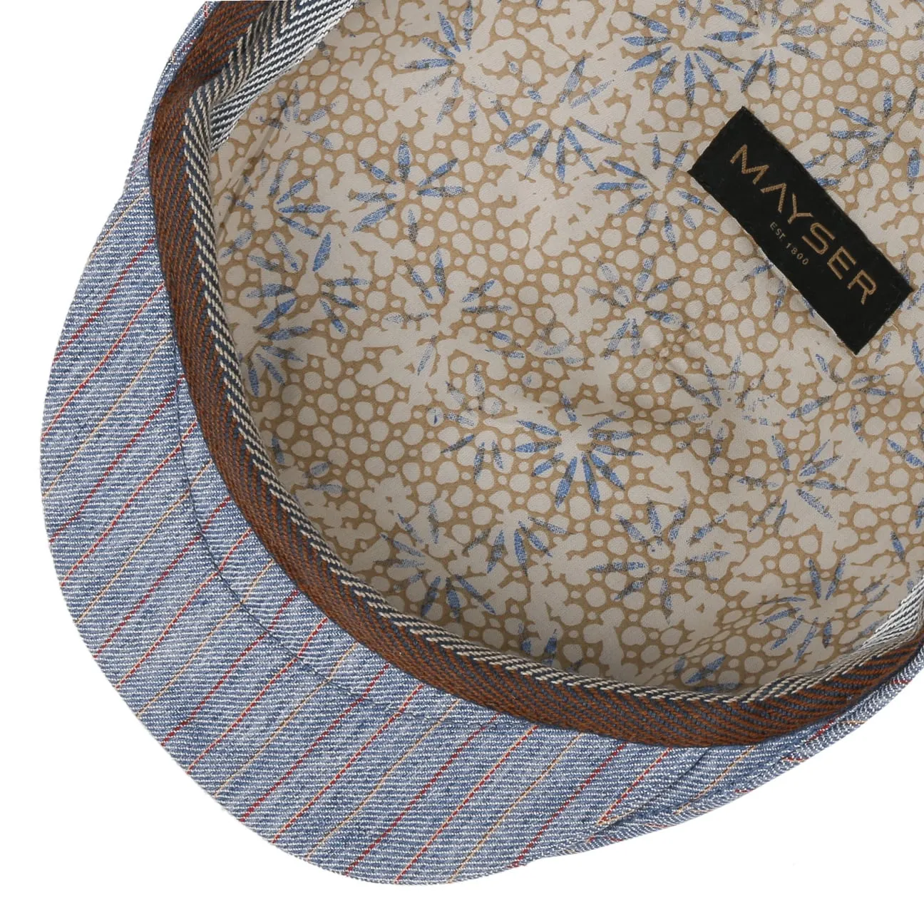 Sidney Paros Stripes Flat Cap by Mayser