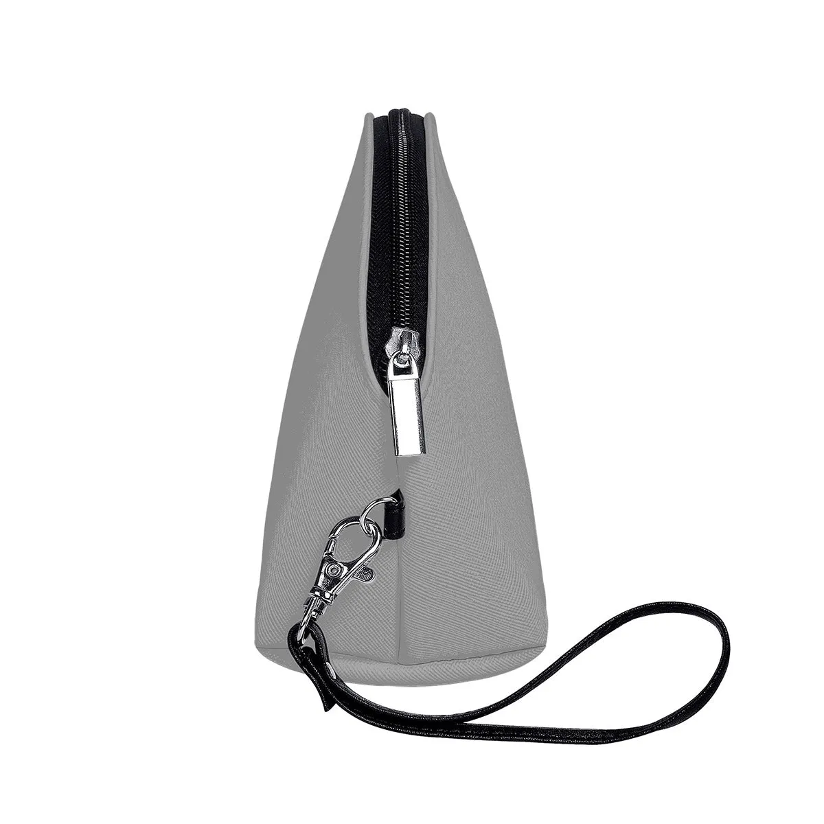 Sixty Eight 93 Logo White Grey Curved Cosmetic Bag