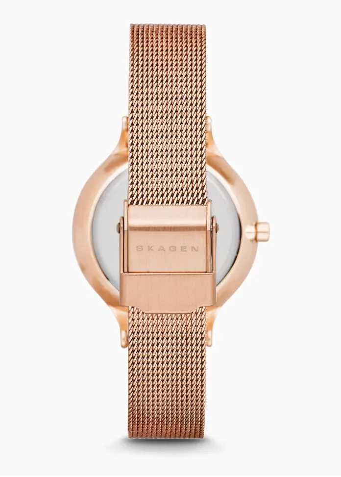 SKAGEN ANITA LILLE WHITE/SILVER DIAL MESH ROSE GOLD BRACELET SKW2151