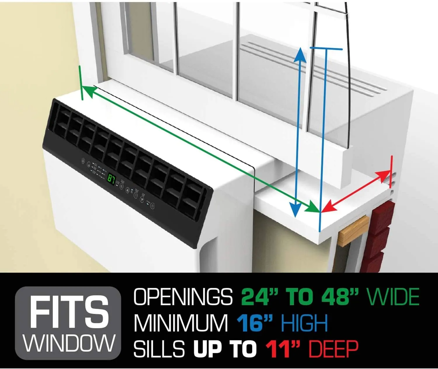 Soleus Air WS3-08E-201 8,000 BTU Saddle 115V Window Air Conditioner New