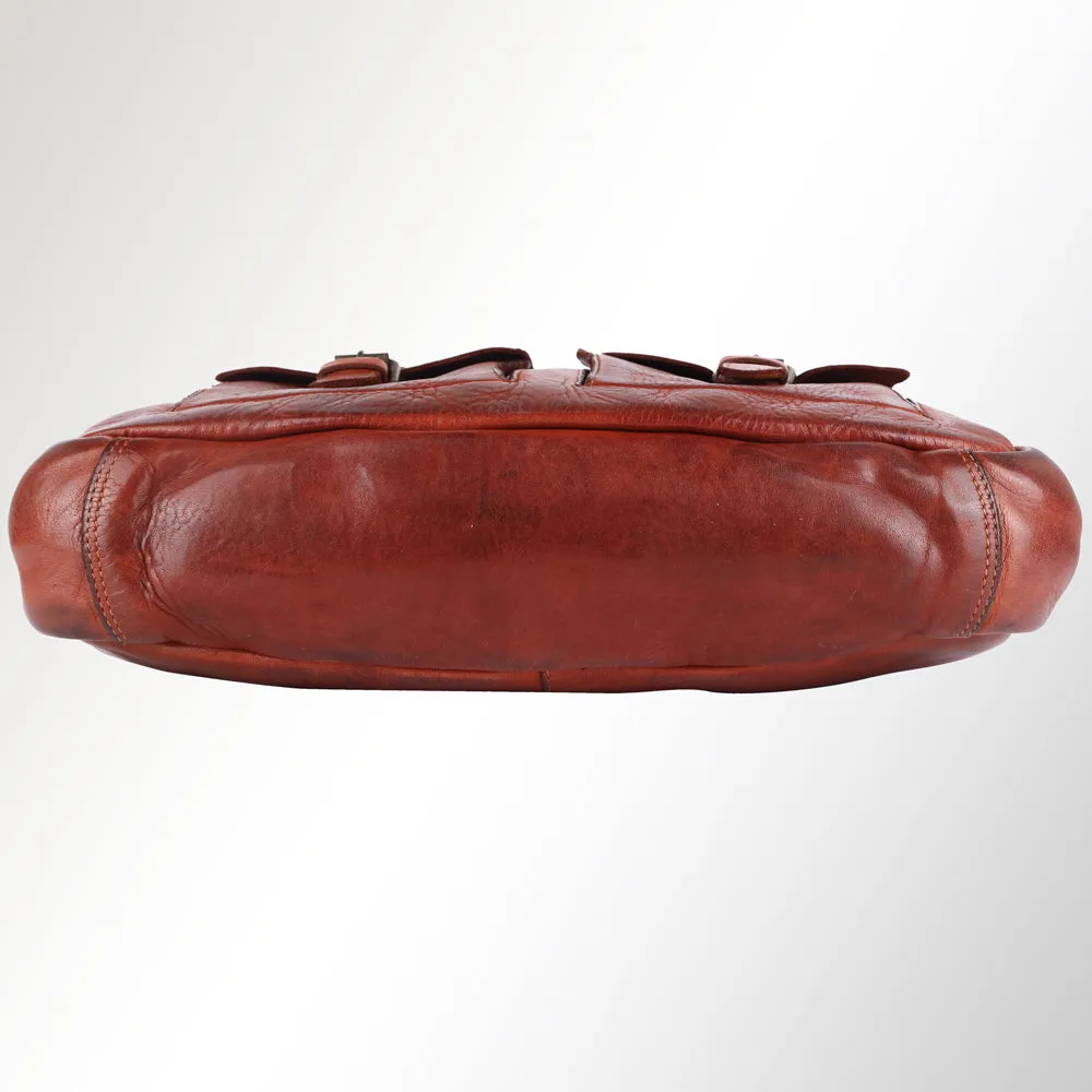 Spaghetti Western Swc405Cg Briefcase Vintage Handmade Drum Dyed Genuine European Cowhide Leather Women Bag Western Handbag Purse