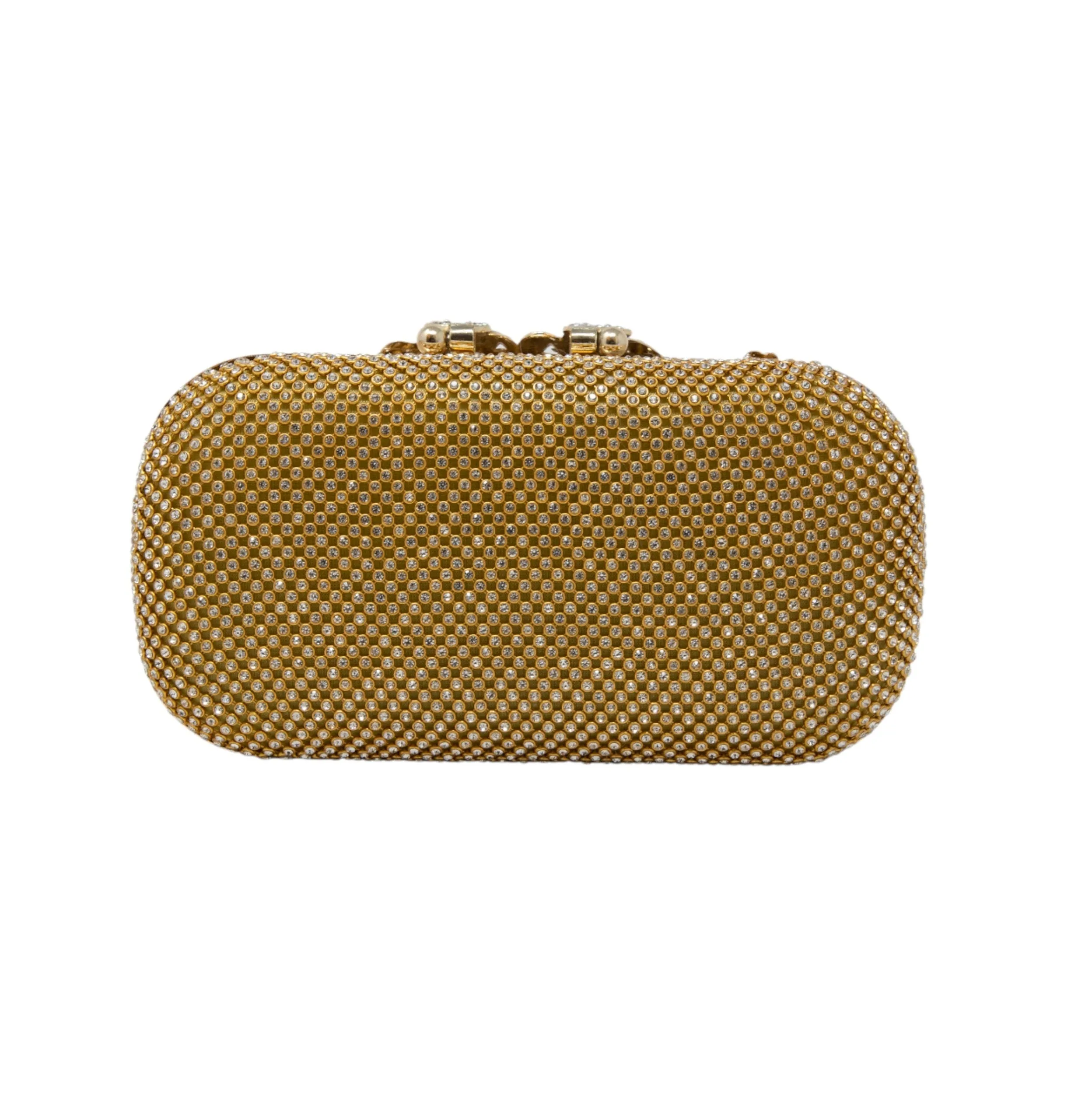 Sparkly Gold Clasp Wedding Event Clutch Bag Shoulder Bag perfect eye-catching Gold Diamante Bridesmaid Gift Wedding Party Gift For Her