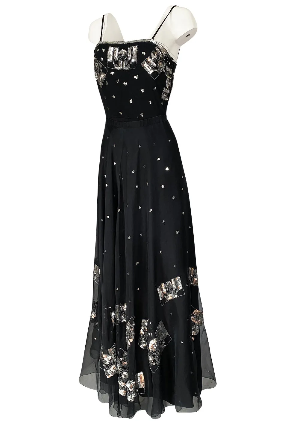 Spring 1974 Chloe by Karl Lagerfeld Sequin Dress Set as Seen on Sylvie Vartan