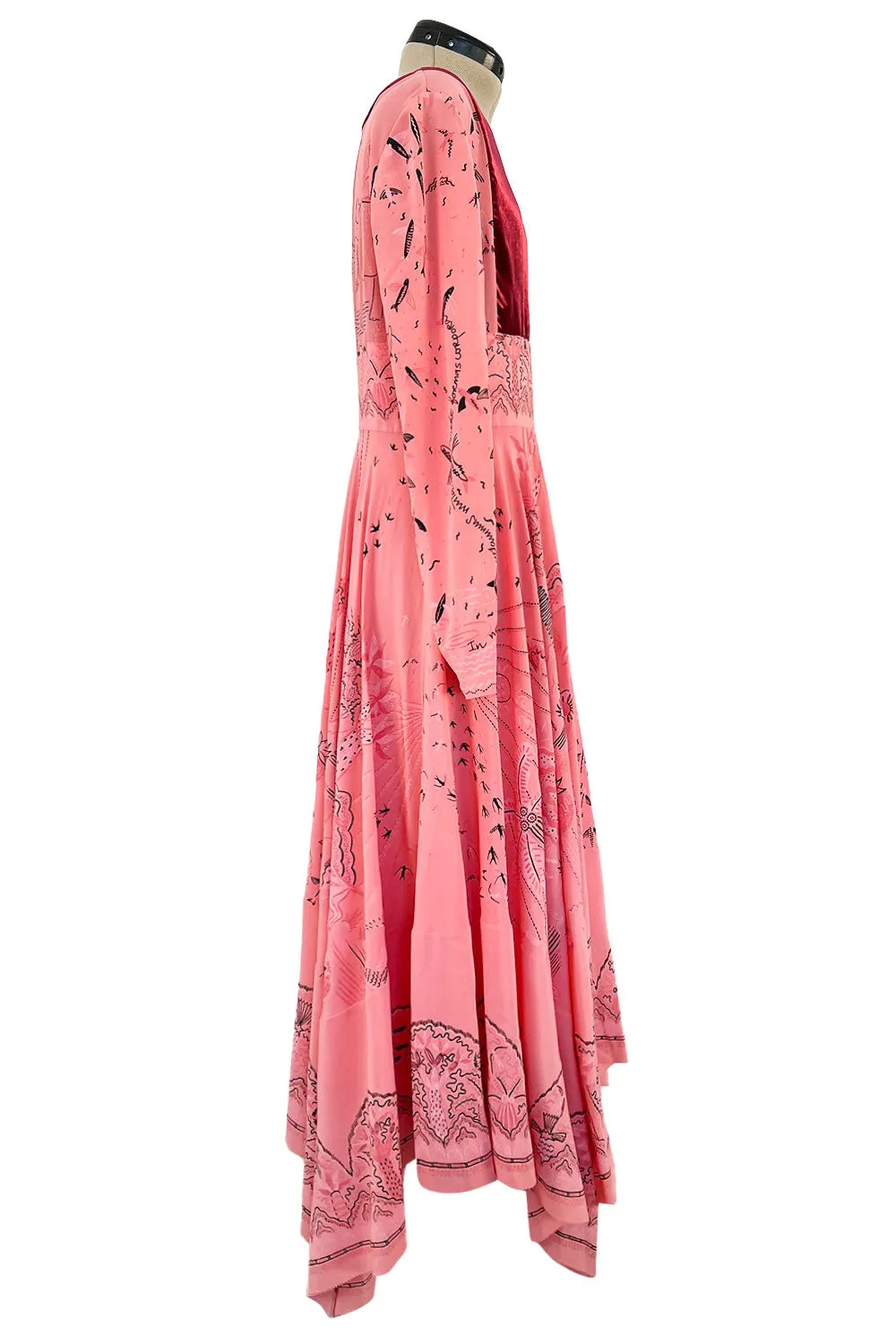 Spring 2017 Valentino by PierPaolo Piccioli Runway Look 12 Zandra Print Pink Silk Dress
