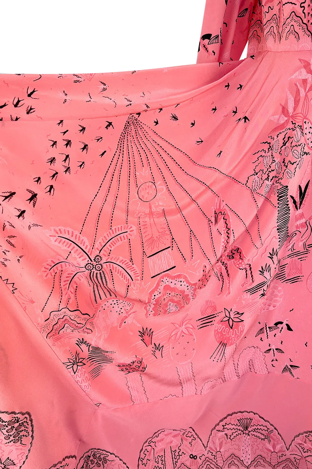 Spring 2017 Valentino by PierPaolo Piccioli Runway Look 12 Zandra Print Pink Silk Dress