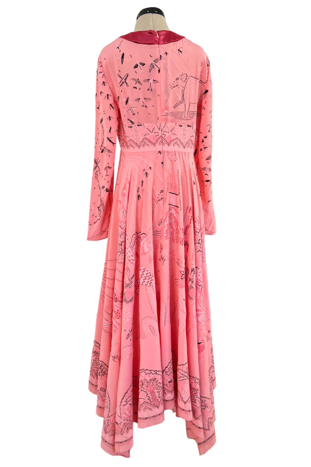 Spring 2017 Valentino by PierPaolo Piccioli Runway Look 12 Zandra Print Pink Silk Dress
