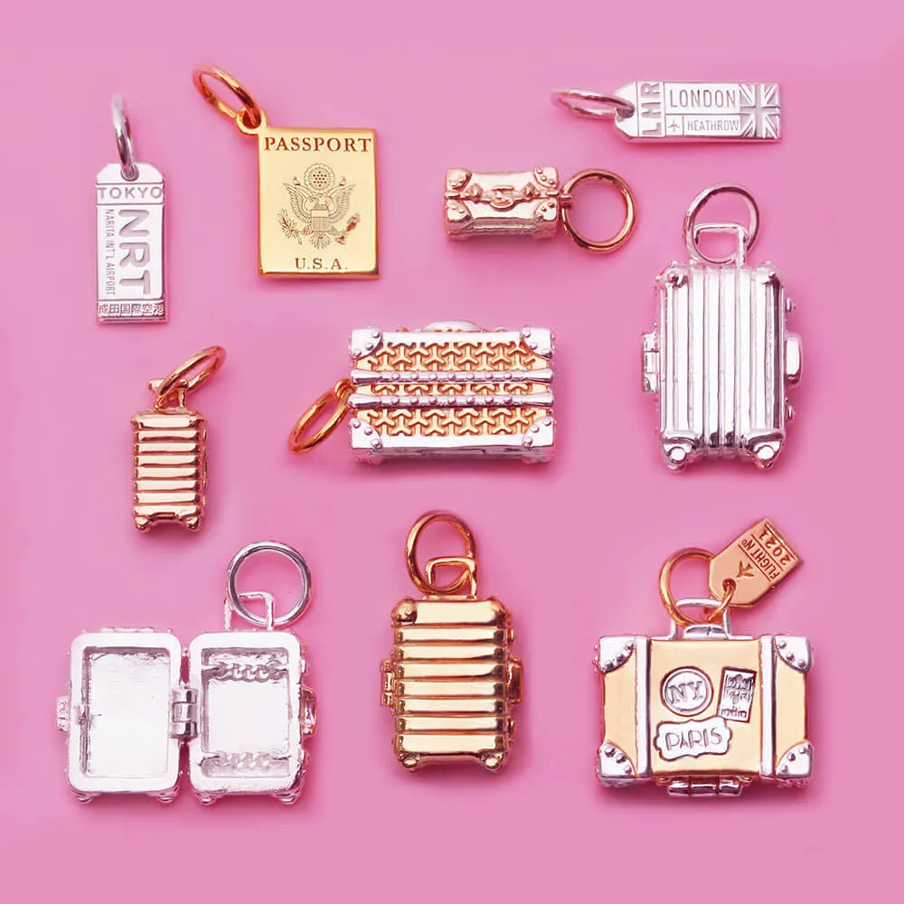 Suitcase Charm, Solid Gold Mini