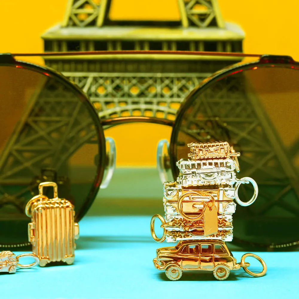 Suitcase Charm, Solid Gold Mini