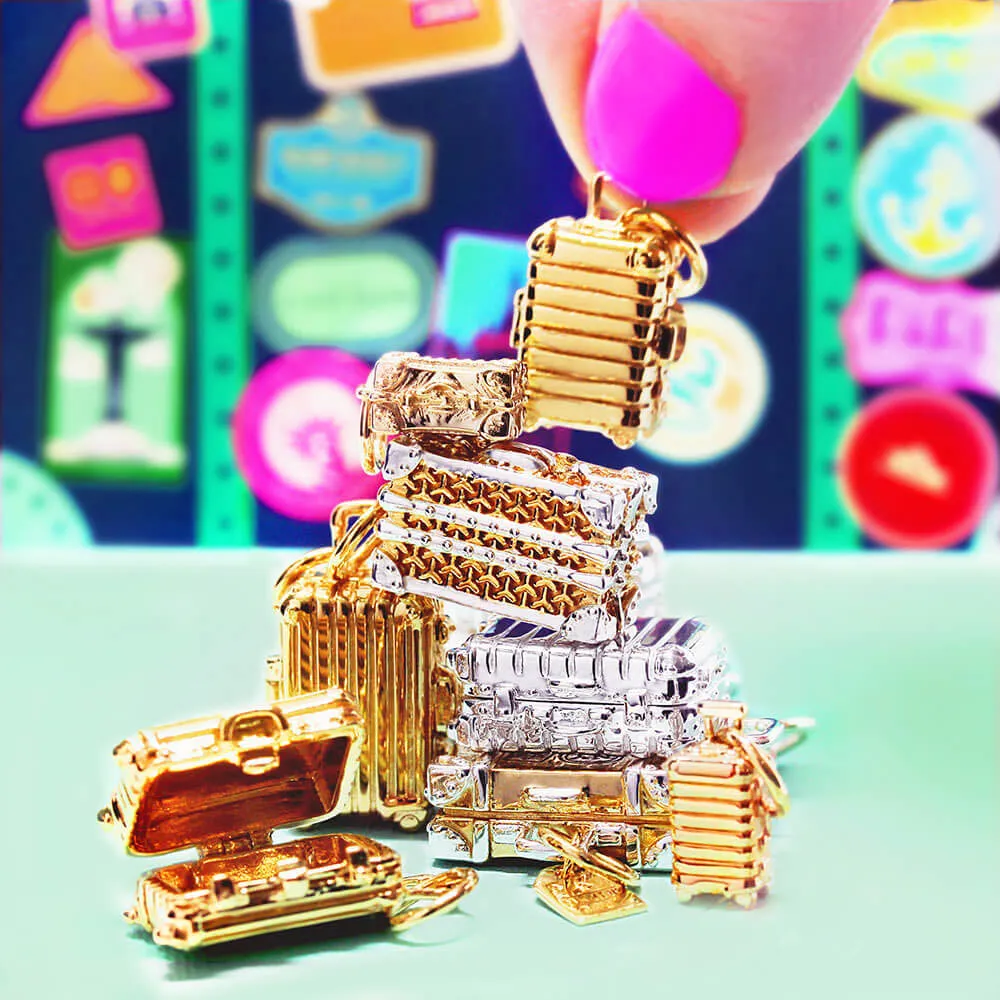 Suitcase Charm, Solid Gold Mini