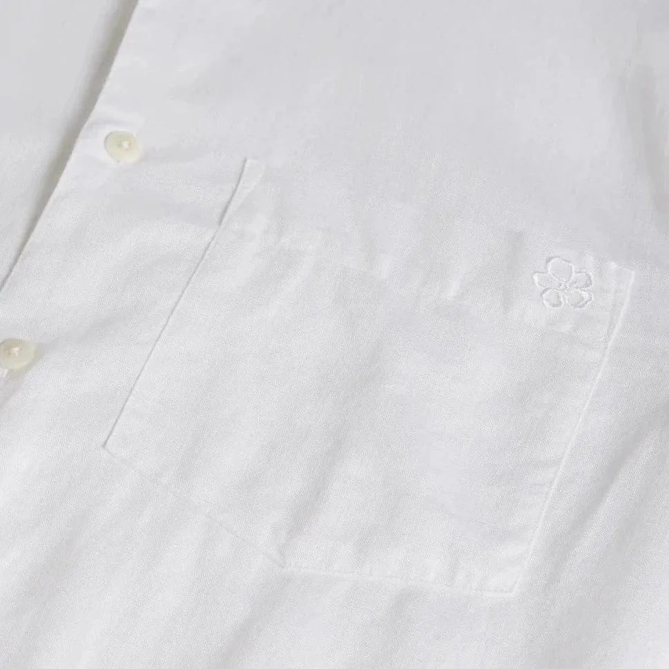 Ted Baker Remark Long Sleeve Linen Shirt In White
