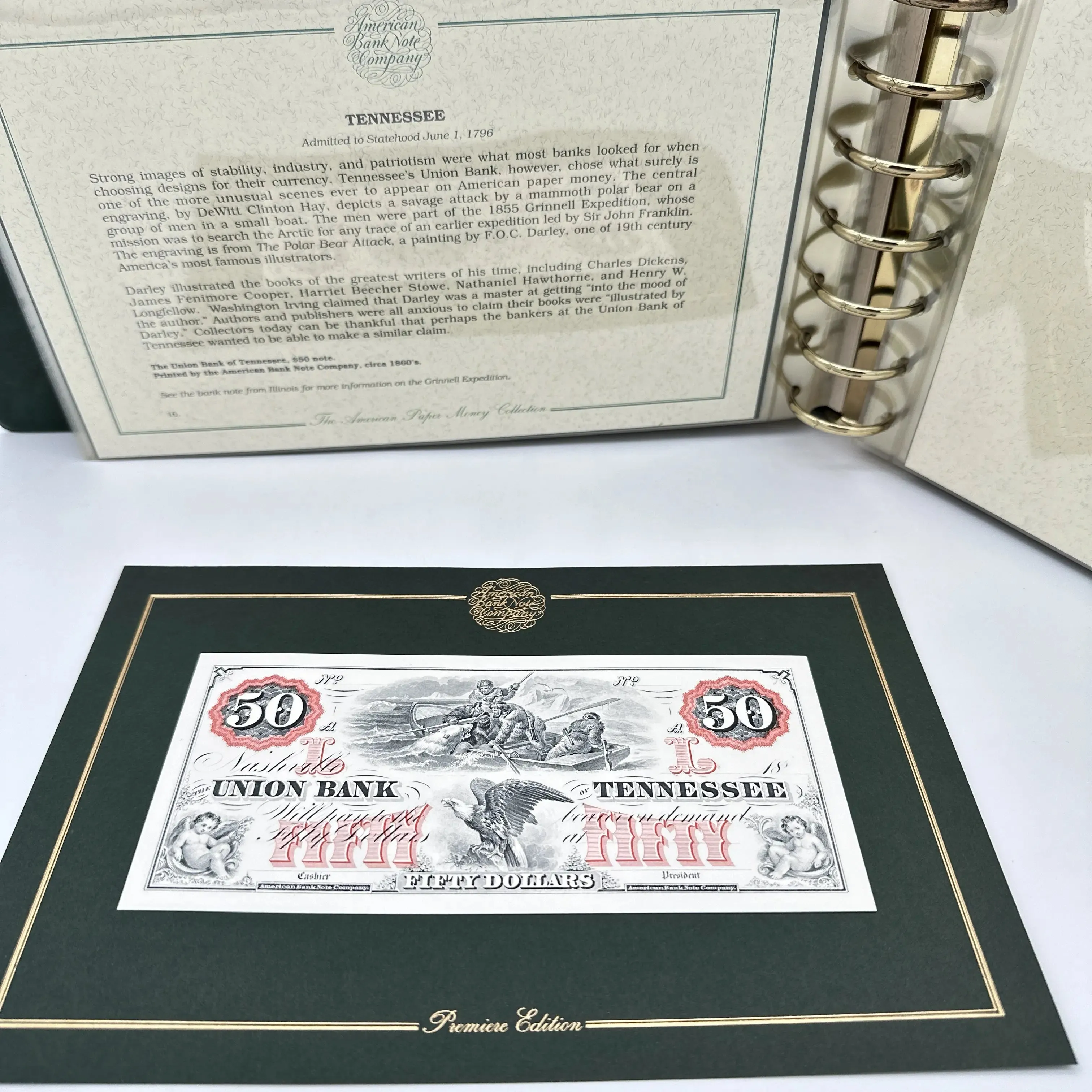 The American Paper Money Collection with 36 unique proof banknotes printed from the original plates