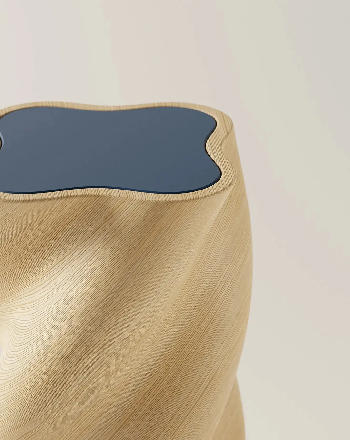 The U Line Wood Inlay Blue Table