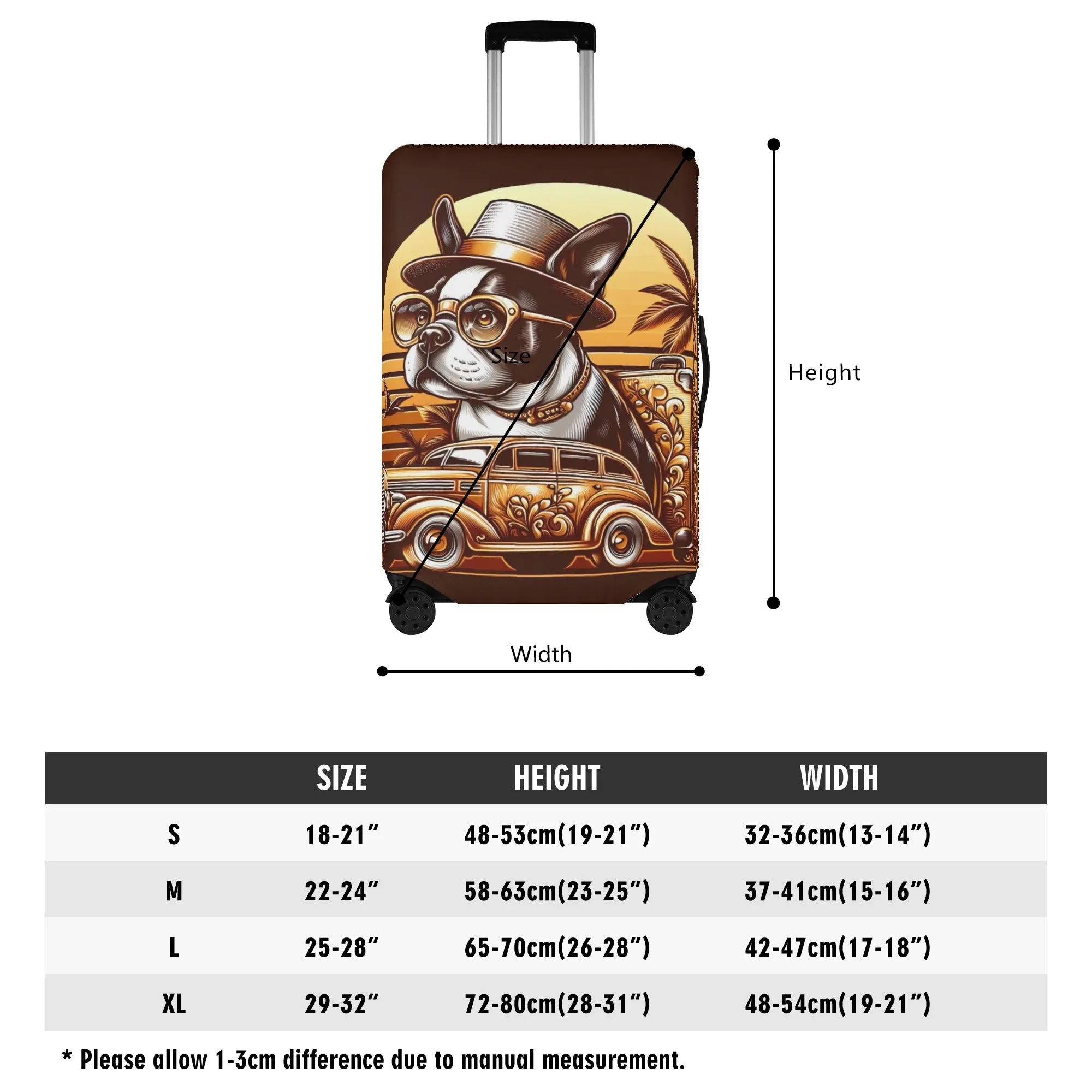 Theo - Luggage Cover for Boston Terrier lovers